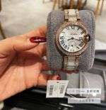 Ballon Bleu De Cartier 33mm Swiss Quartz Movement WG/RG Case Diamond Watch